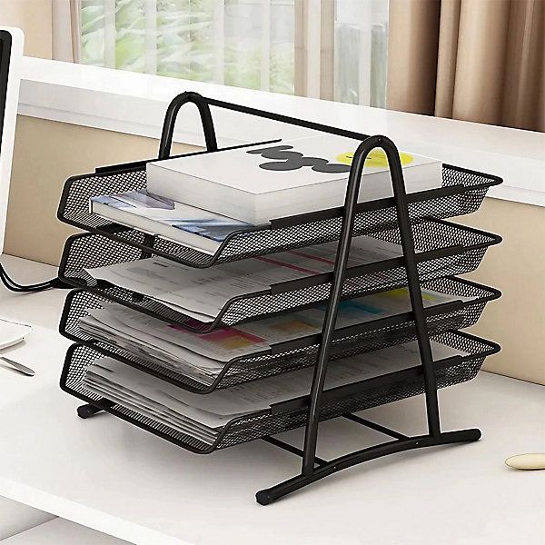 4-Tier Mesh Desk Organizer